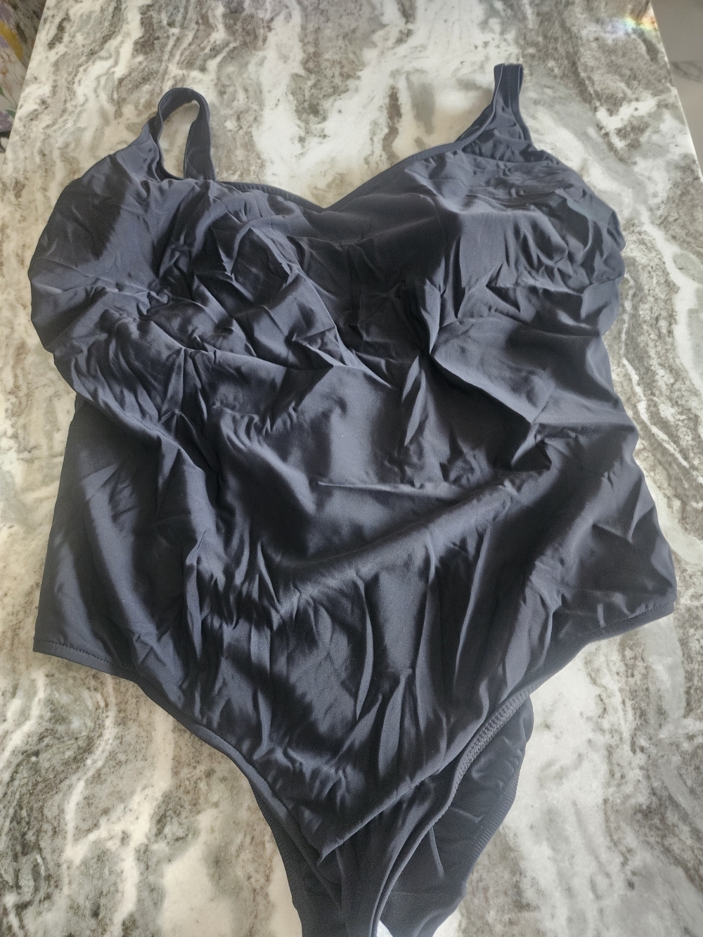 Delta Burke Black Swimwear One-Piece with Light Aqua Label New Without Tag